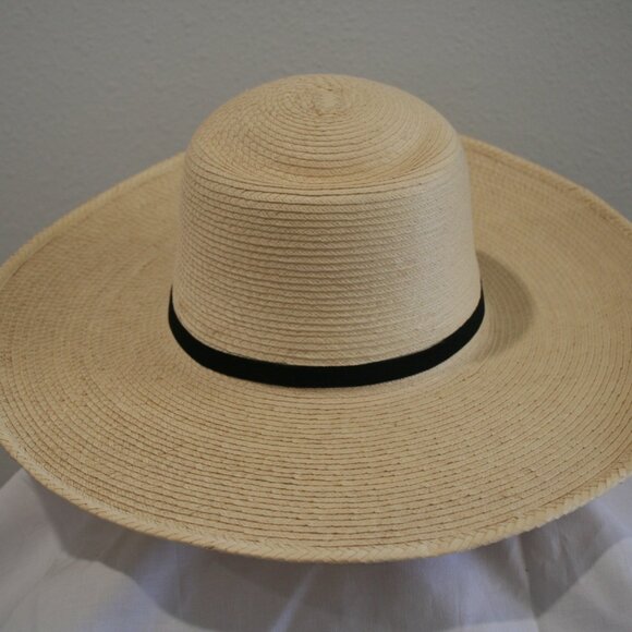 Sun Body Obbie Hat Size 7 (56) Woven Straw Black Ribbon